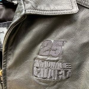 Black Leather NASCAR Hendrick Motorsports Army National Guard New Lander Jacket
